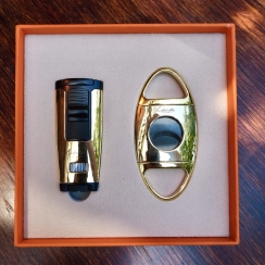 Set phụ kiện cigar LUBINSKI hợp kim vàng